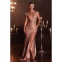 Ruched Fitted Sequin Evening Gown