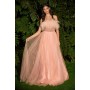 Strapless Feather Ball Gown