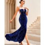 Royal Split Thigh Sequin Formal Gown