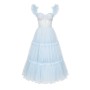 Light Blue Ruffled Tulle Midi Dress