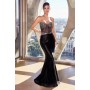 Strapless Rhinestone & Satin Gown