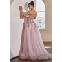 Floral Applique Corset Tulle Ball Gown